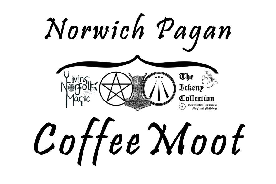 Image promoting the Norwich Pagan Coffee Moot, with the Norwich Moot logo