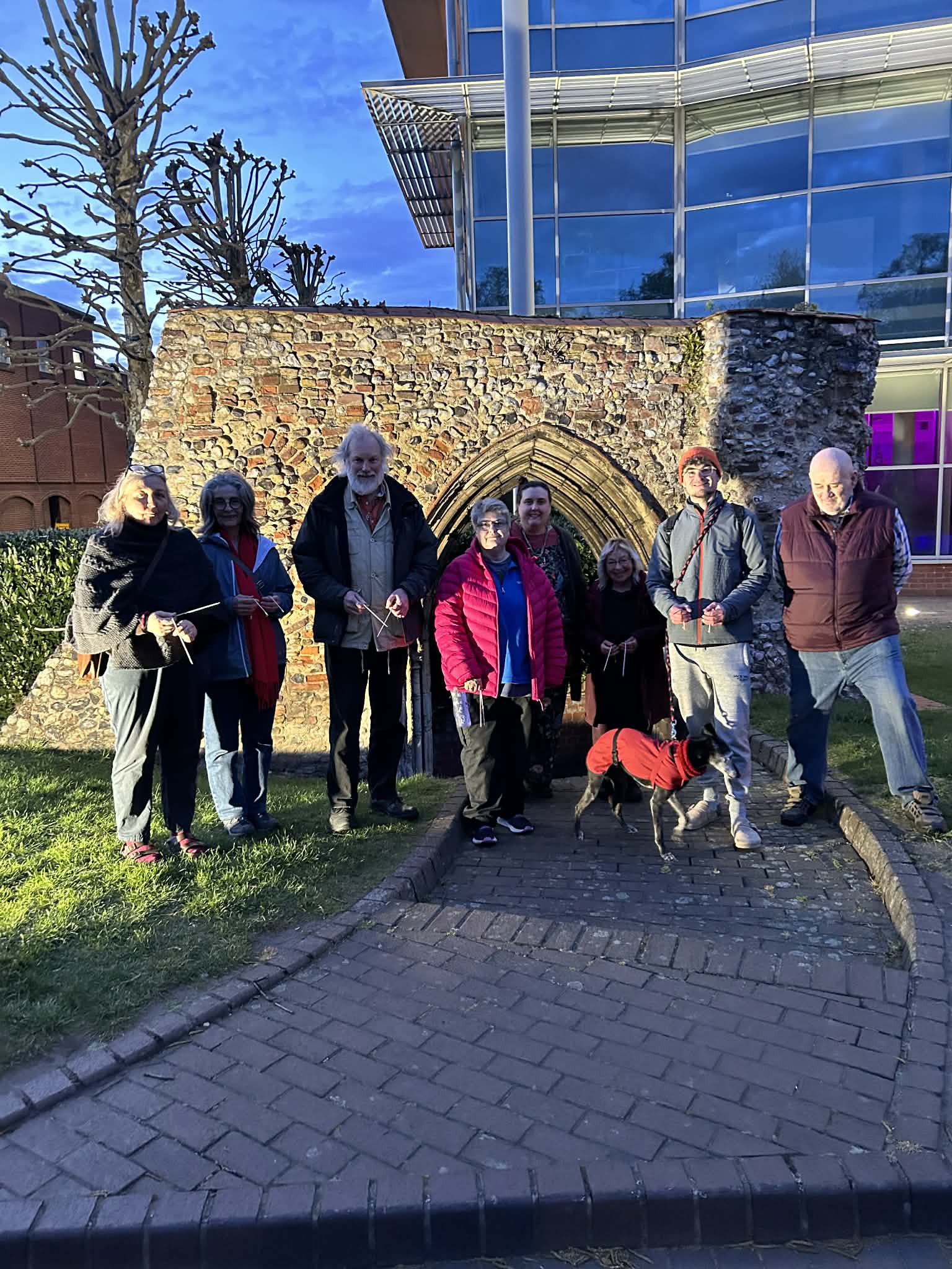 Participants in the dowsing workshop in the field!