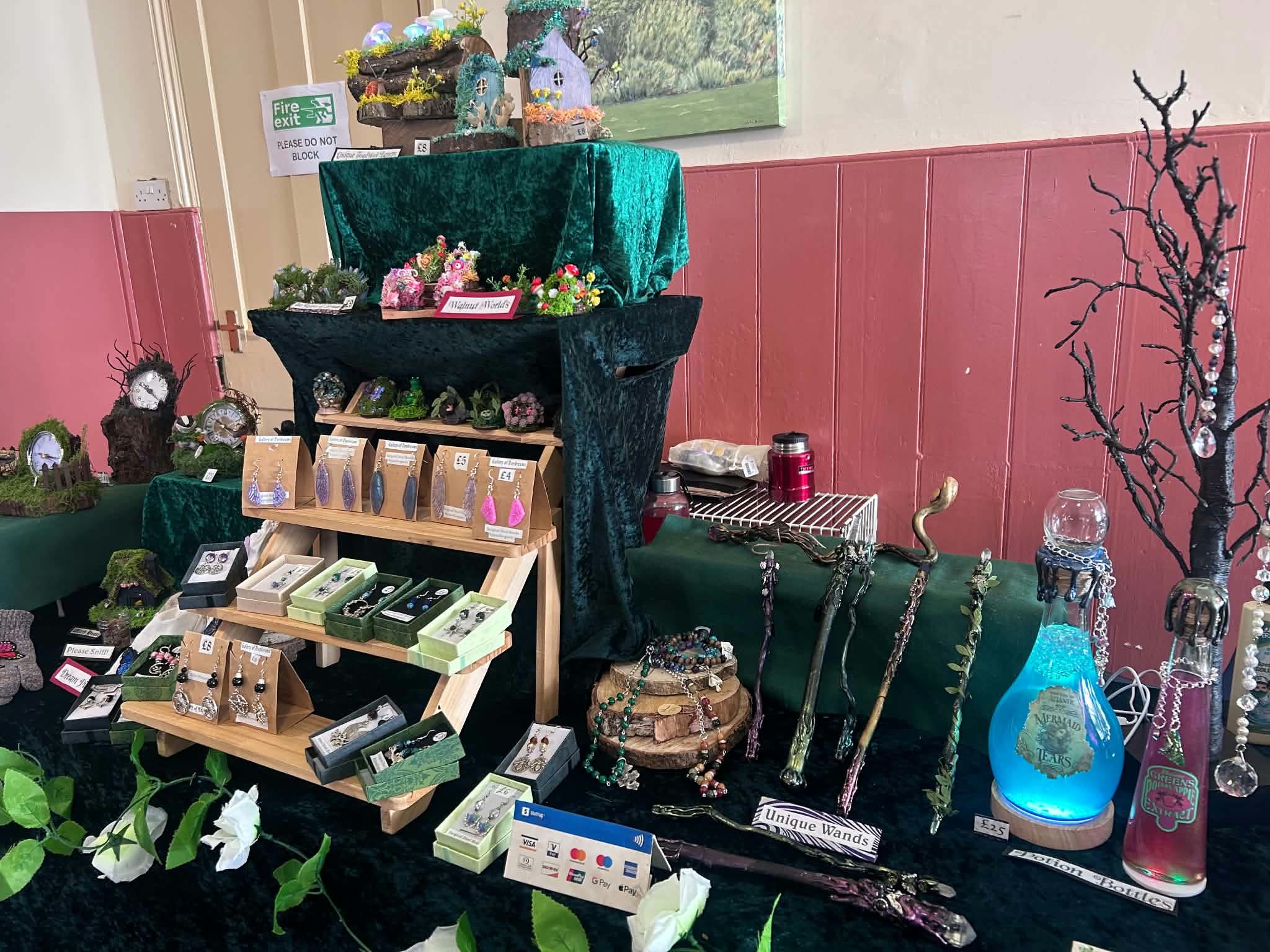 Image showing a variety of items made by Tina Berry, displayed on her stall. Picture by Tina Berry.